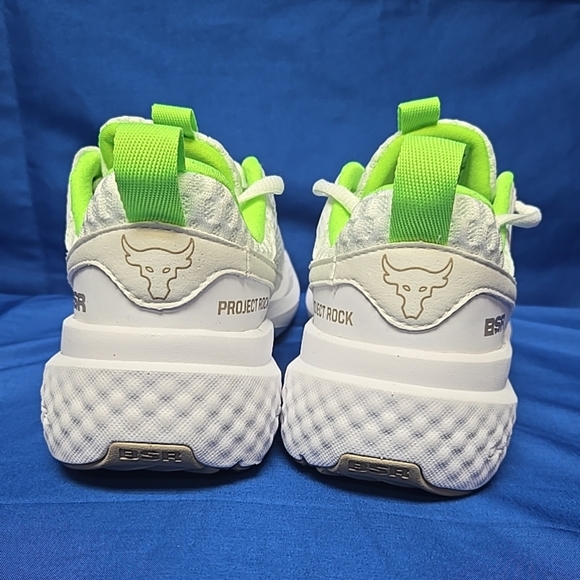 Under Armour Women's Size US 5 Project Rock BSR5 White Green Lace Up Sneakers - Picture 6 of 12